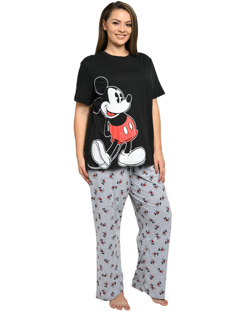 Disney Womens Plus Size Mickey Mouse T-Shirt & Pajama Pants Lounge Wea –  Open and Clothing