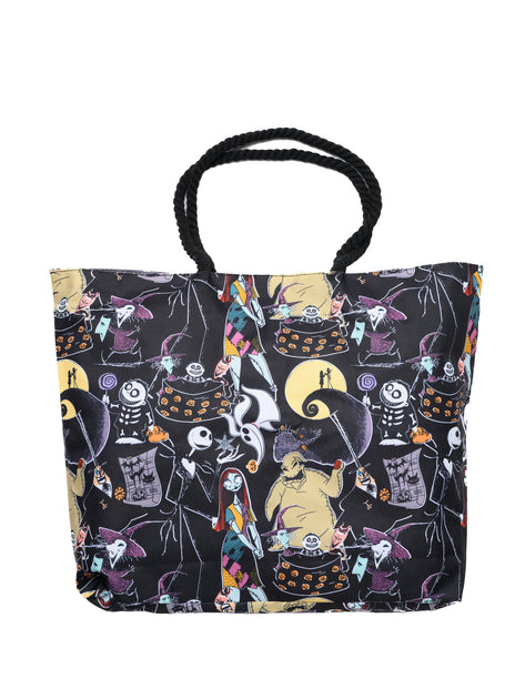 Disney Alice in Wonderland Tote Bag Rope Handle Cheshire Cat Queen of Hearts Women's, Size: Large, Black