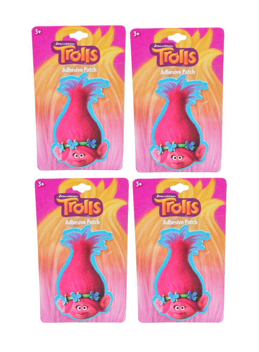 Girls Trolls Princess Poppy Adhesive Patch 4-Pack Set – Open and Clothing