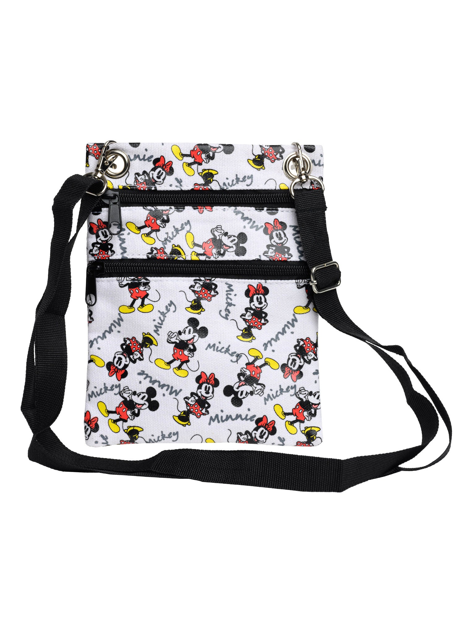 Disney Mickey popular and Minnie Mouse Monogram Crossbody Bag with Zippered Slots