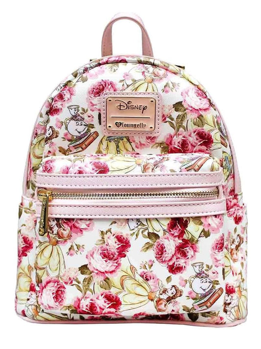 Loungefly x Disney Beauty and the Beast Belle Floral Print Mini Backpack