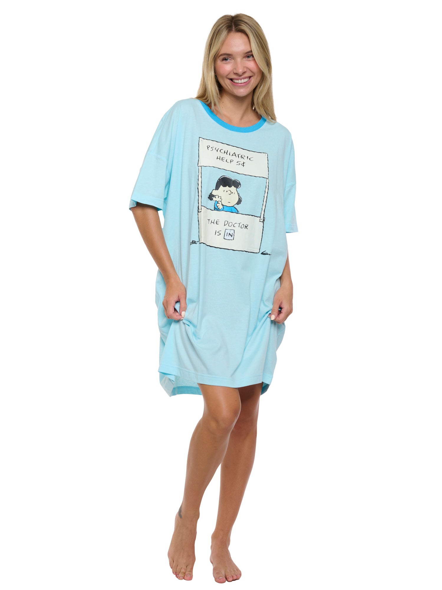 Womens & Womens Plus Size Peanuts Lucy Sleep Shirt Nightgown Pajamas Snoopy