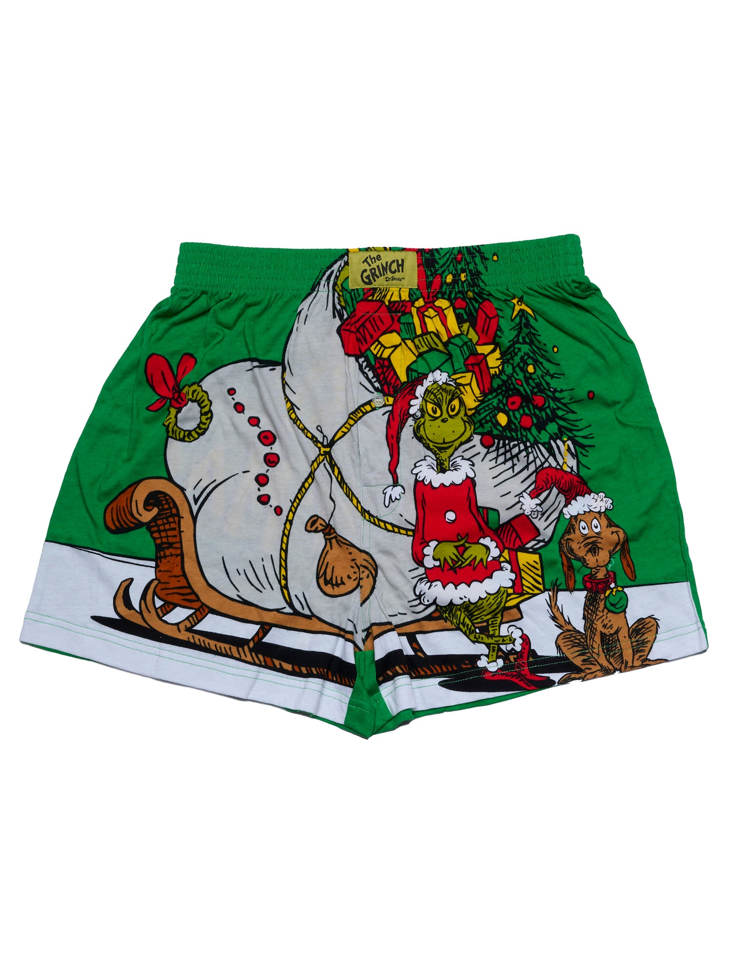 Dr. Seuss Grinch Boxers Shorts, Men's Slim Fit Grinchmas Christmas Sleepwear