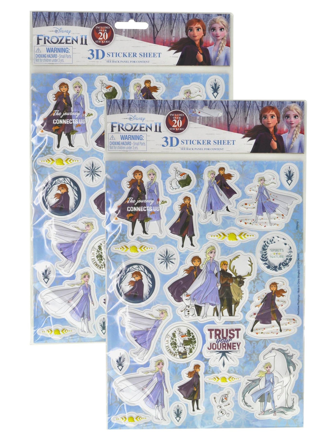 Disney Frozen II Elsa Anna Raised 3D Sticker Sheet Kristoff 2-Piece Se –  Open and Clothing
