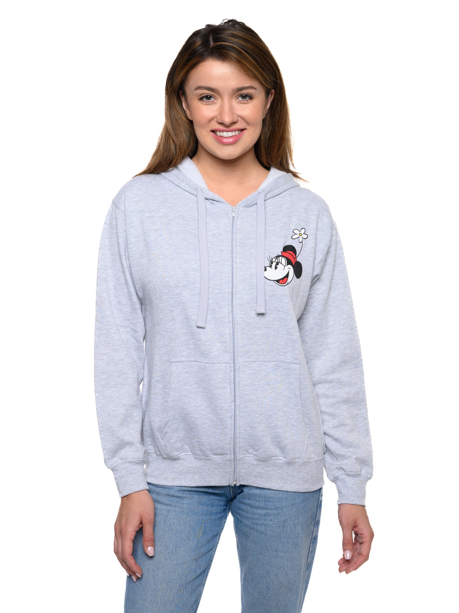 Women s and Women s Plus Mickey Minnie Mouse Zip Hoodie Sweatshirt D Open and Clothing