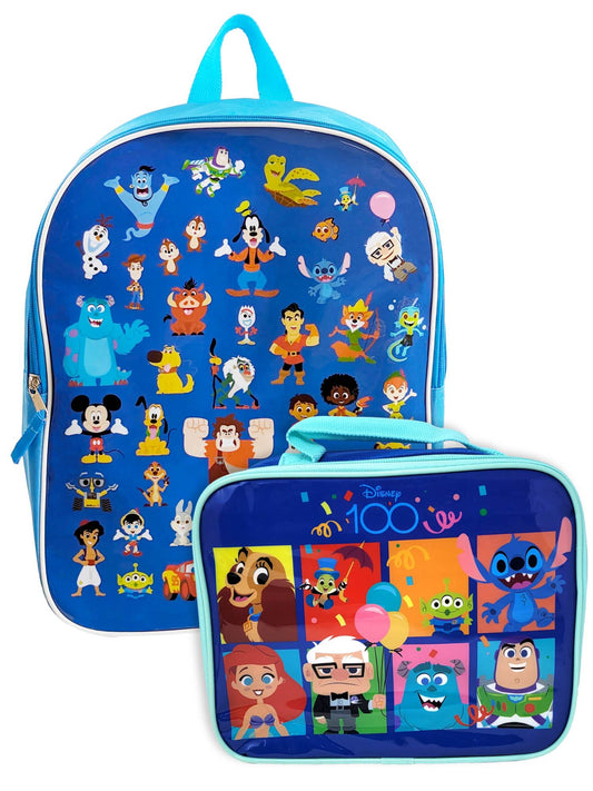 Disney 100 Backpack 15" and Insulated Lunch Bag Set D100 Woody Goofy School Se