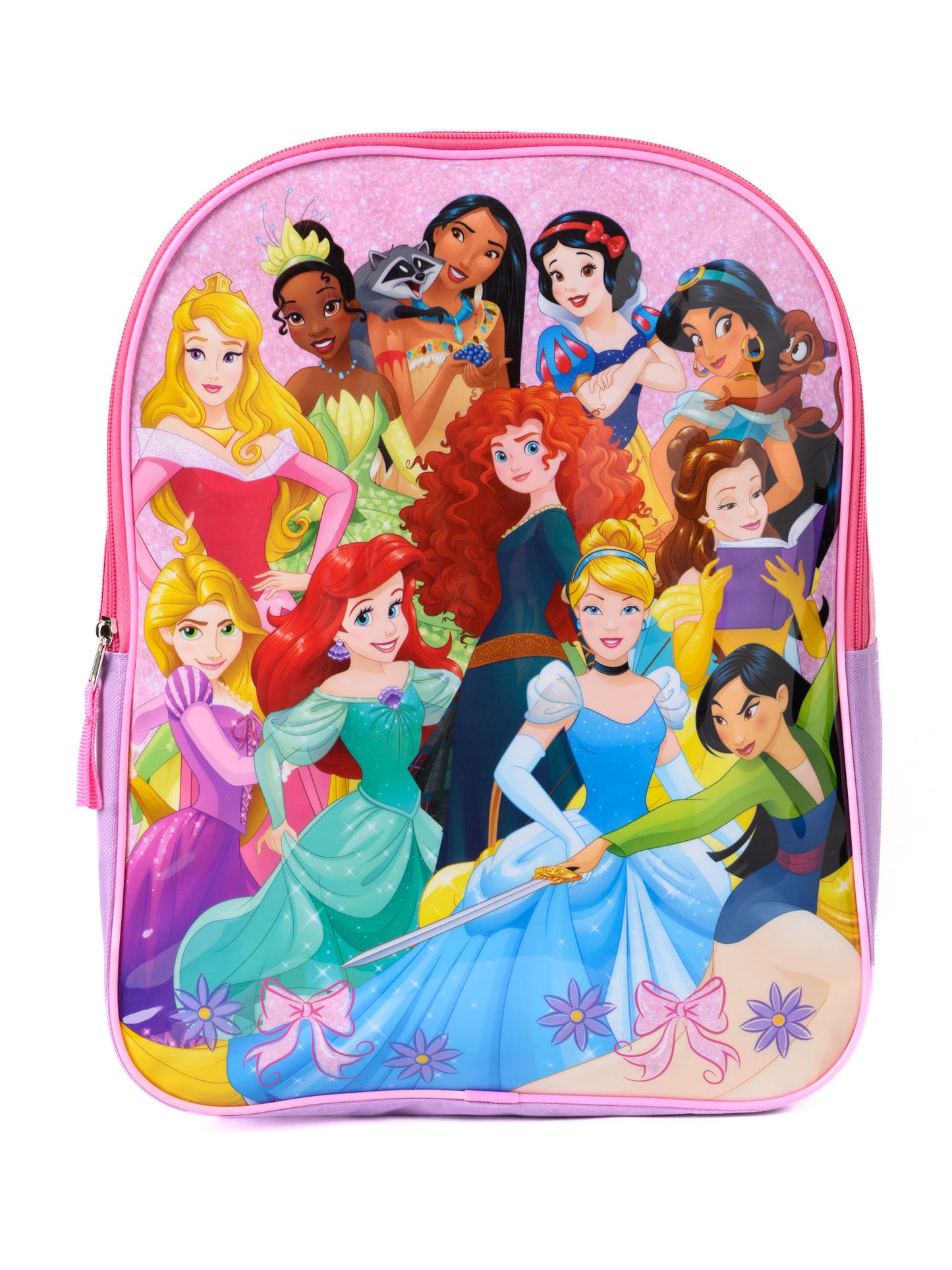 Disney Princesses Backpack 15" Ariel w/ Purple Insulated Lunch Bag 2-Piece Set