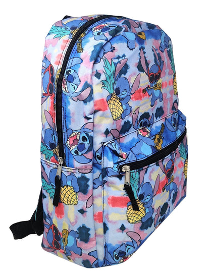 Disney Lilo & Stitch Backpack 16" All-Over Print Ukulele w/ Front Pocket