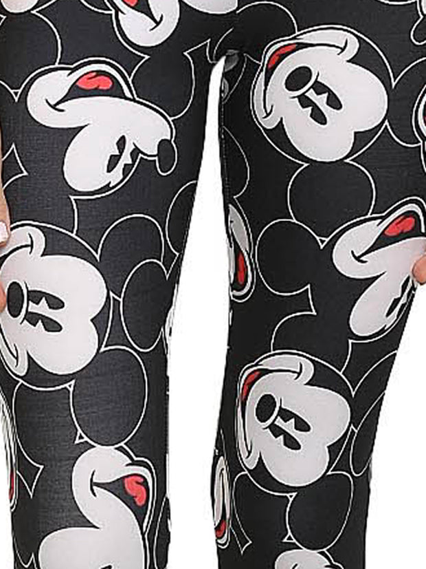 Lularoe TCTWO TC2 Disney Mickey Mouse Smiling Winking Black Orange White  Leggings fits Sizes 18 TCTWO-9088-I