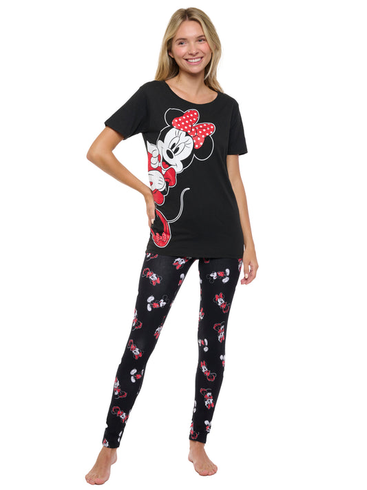 Disney Womens Mickey and Minnie Mouse T-Shirt & Leggings 2-Piece Loungewear Set