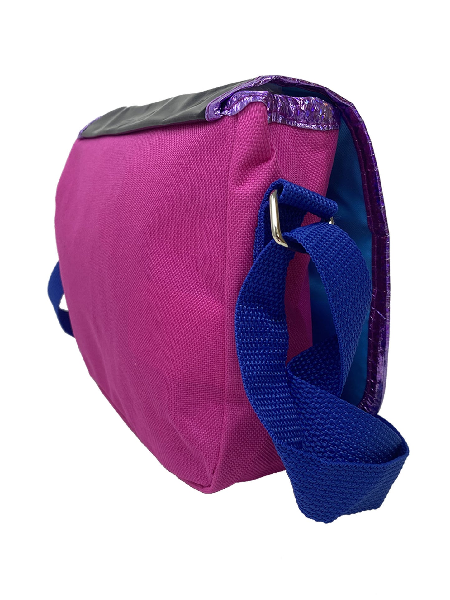 Disney Stitch Flap Crossbody Bag Purse Girls Black Purple Small 8"