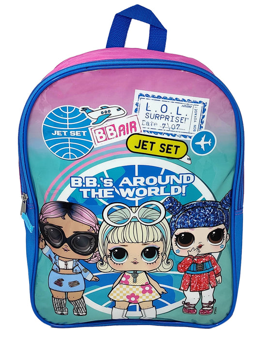 LOL Backpack 15" Jet Set Q.T. Kawaii Queen Go-Go Gurl Pink L.O.L. Surprise Girls