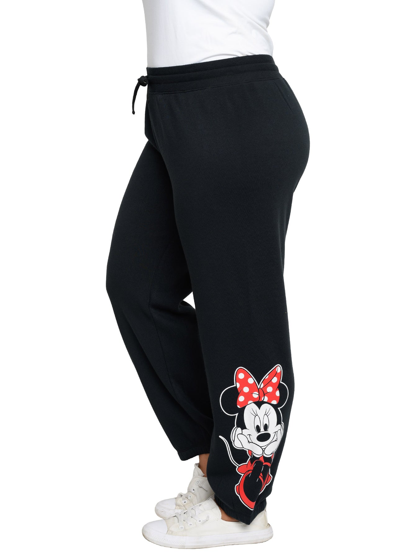 Disney Minnie Mouse Women's Drawstring Sweatpants Black Pants Size XG  (15/17)