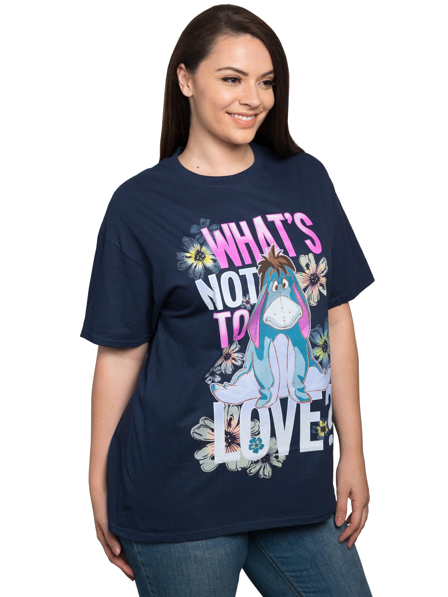 Disney Women's Plus Size Eeyore T-Shirt What's Not to Love Navy Blue