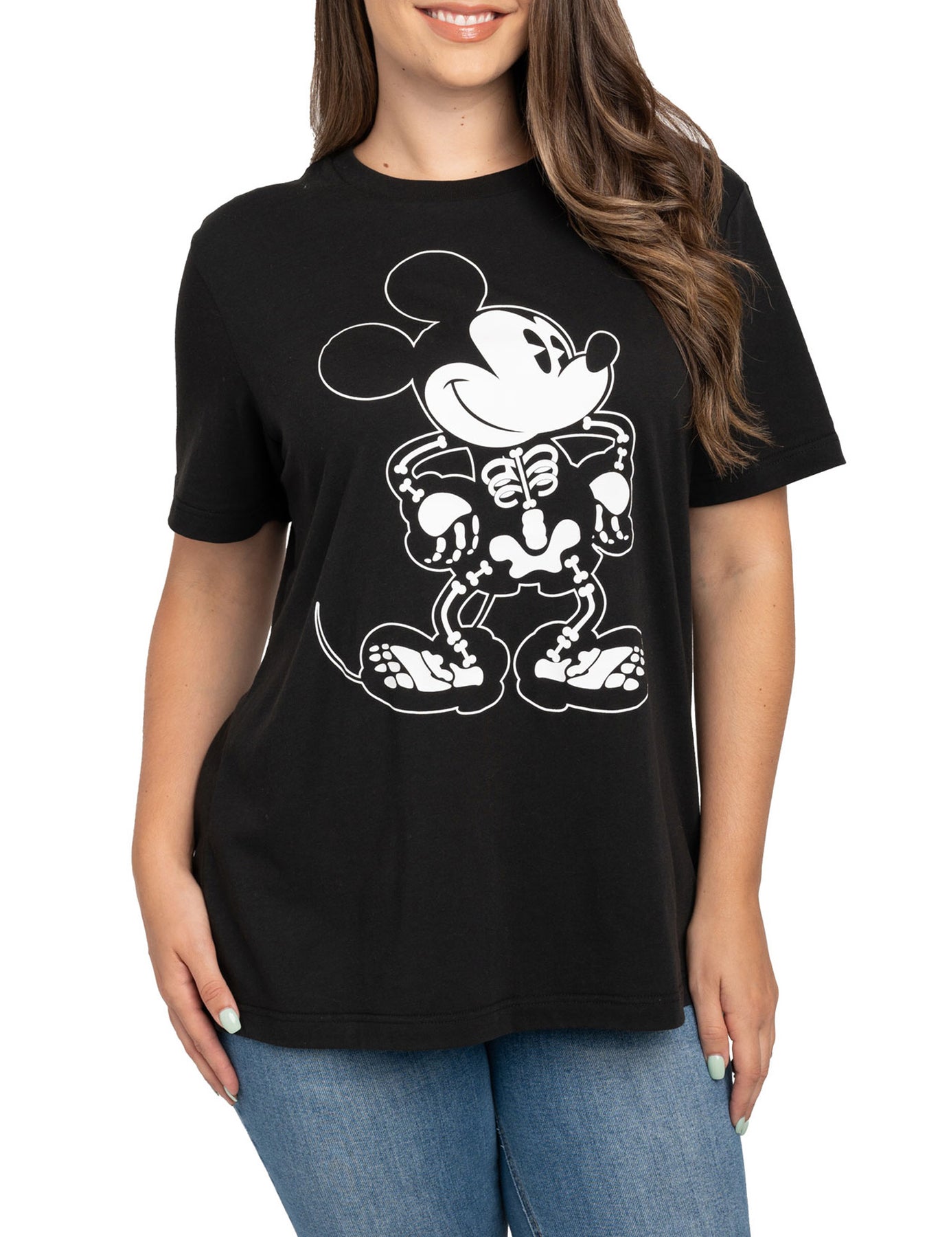 Women's Plus Size Disney Mickey Mouse Baseball Jersey 28 Shirt White Button Down