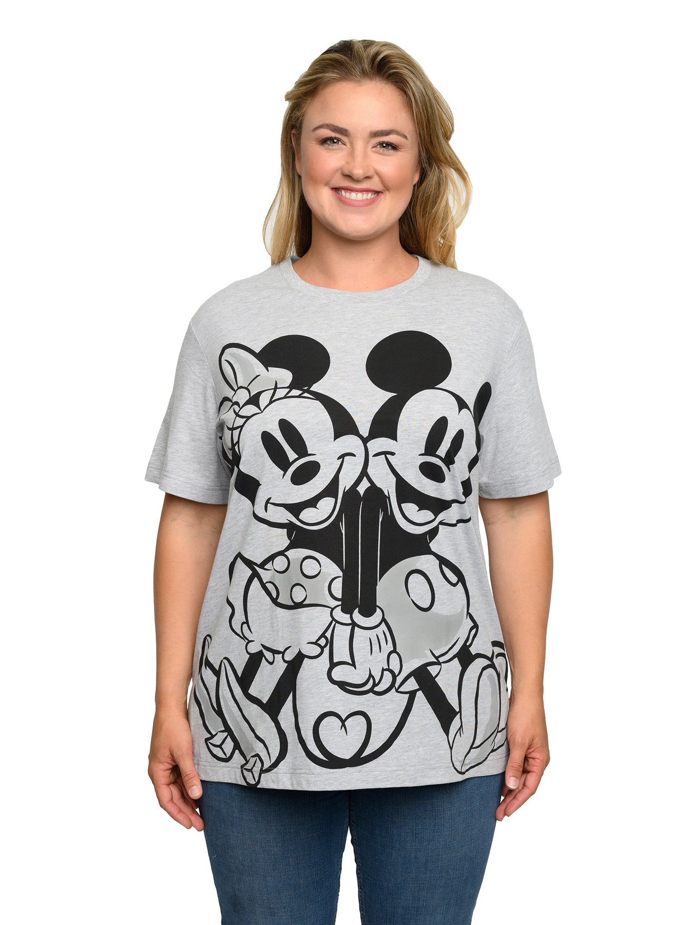 Mickey & Minnie Mouse Hoodie Sweatshirt Front Back Zip Women's Plus Size  Disney 
