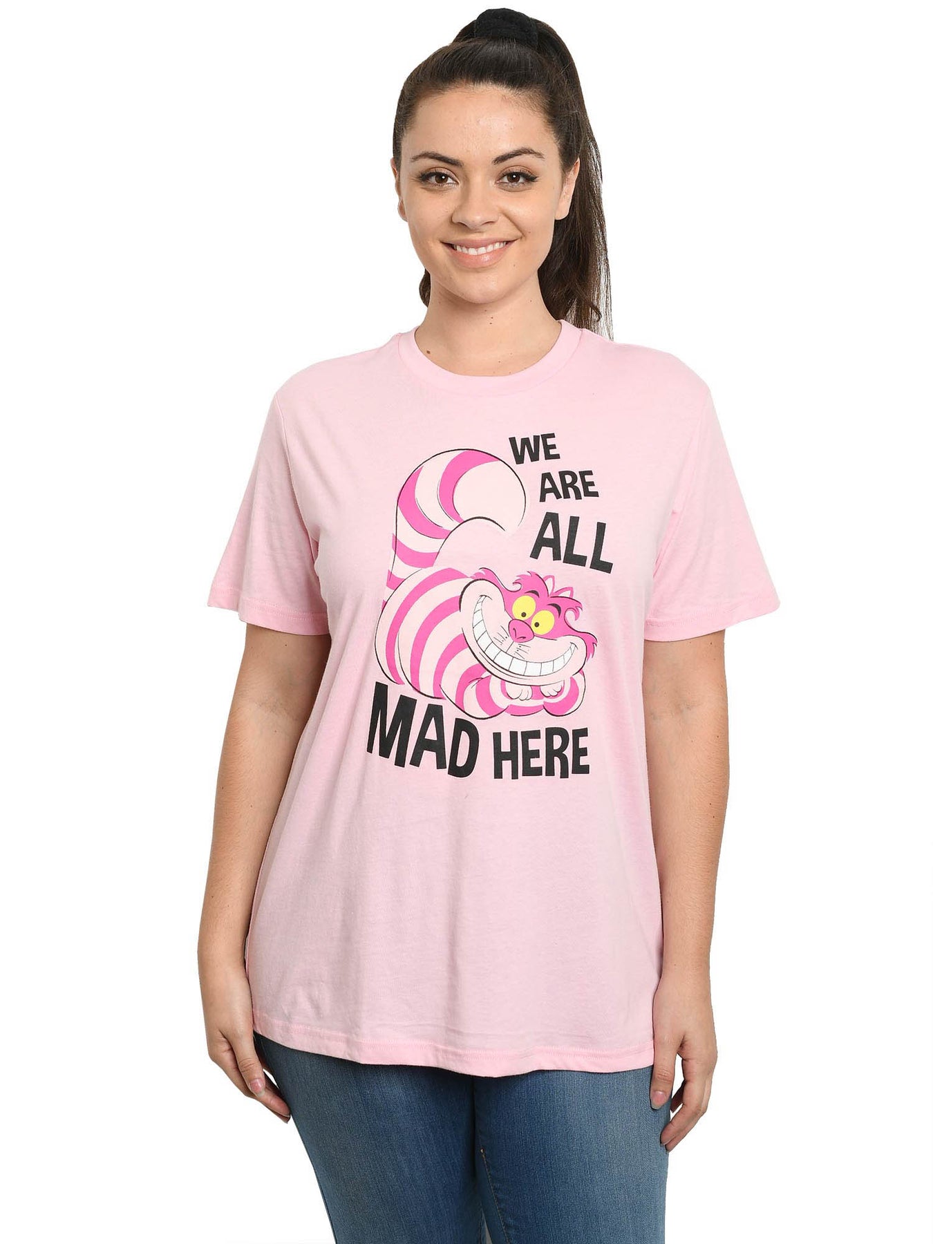 Disney Cheshire Cat Alice in Wonderland T-Shirt Pink Women's Plus Size –  Open and Clothing