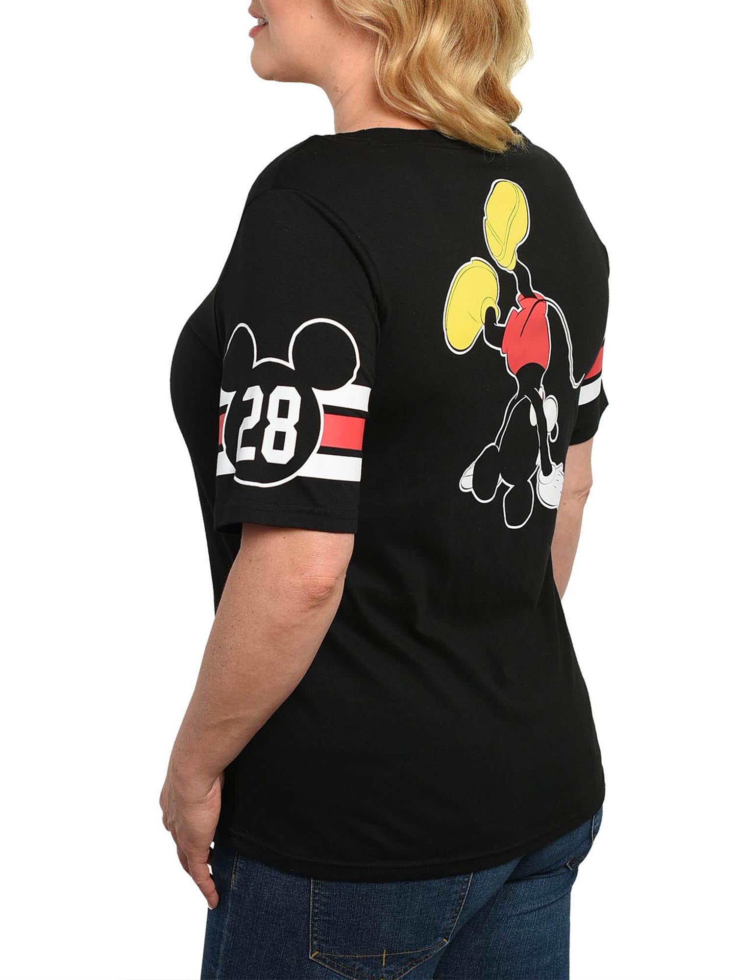 Juniors Plus Size Mickey Mouse Athletic T-Shirt Black