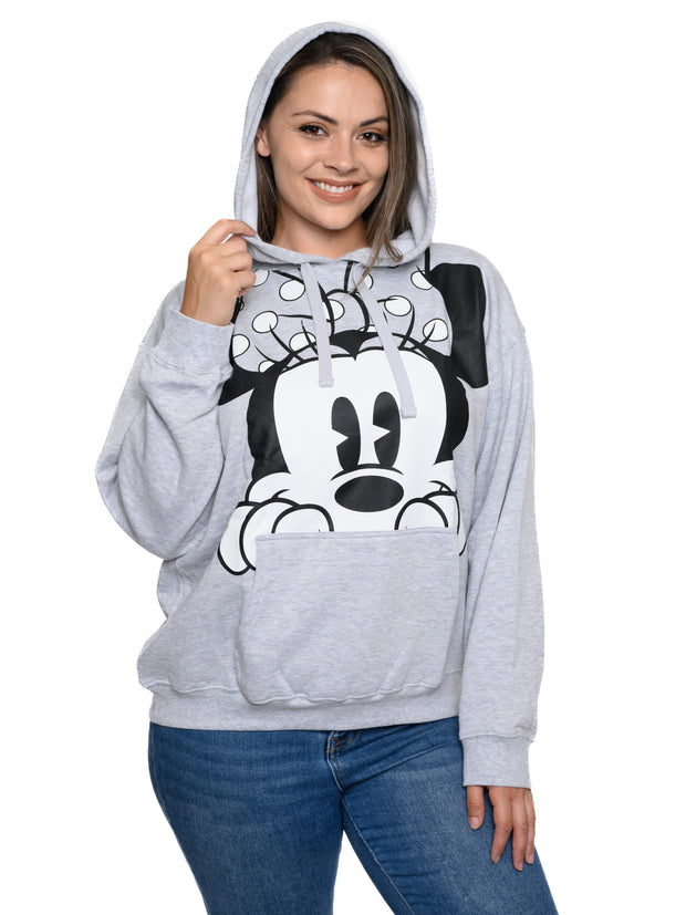 Buy Disney Womens Hoodie Mickey Mouse All Over Print Zip Up, Heather Grey,  Large at