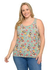 Disney Women's Plus Size Minnie Mouse Tank Top Tropical Hula Hawaiian –  Open and Clothing