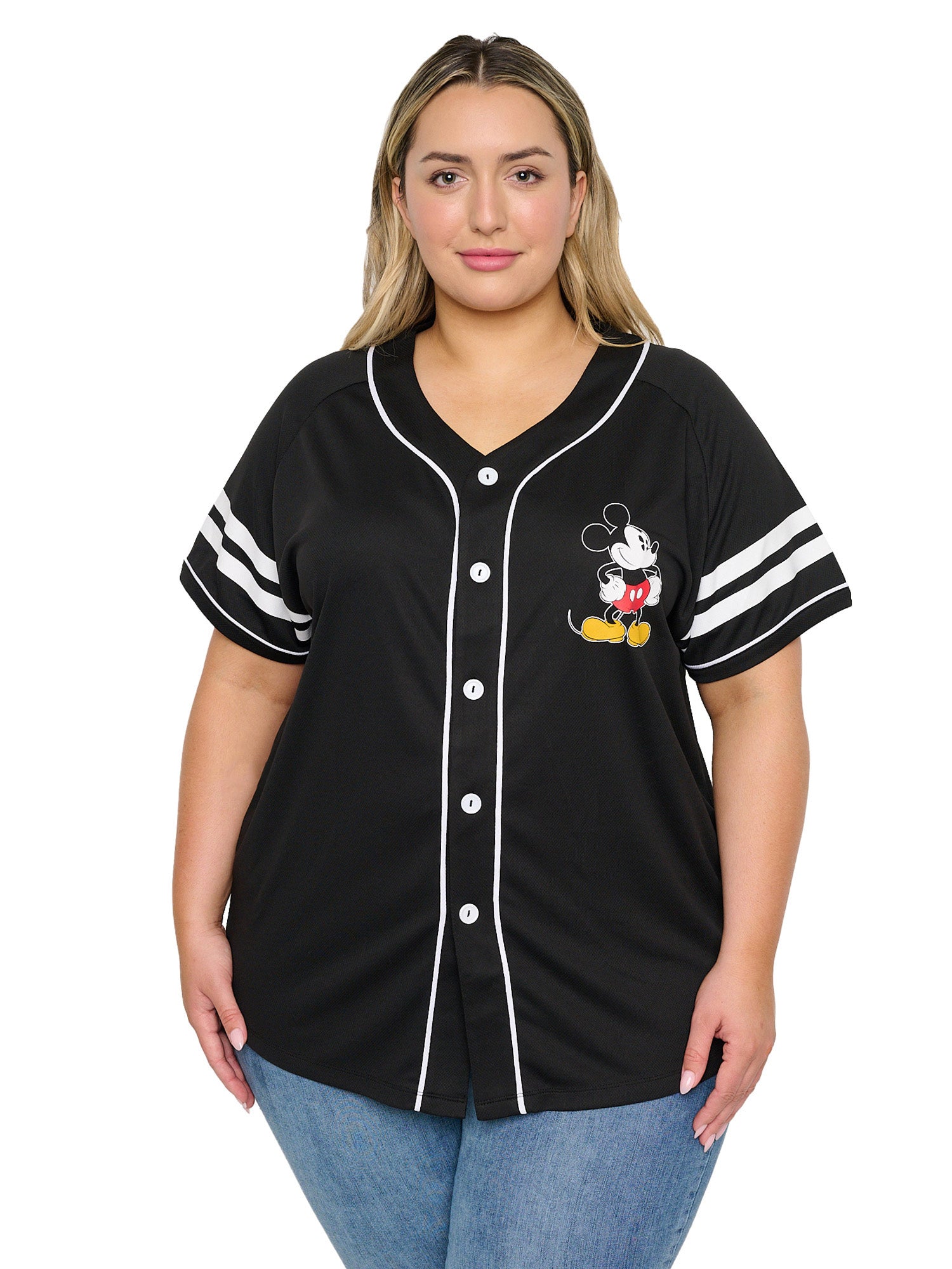 Disney Mickey Mouse Baseball orders Jersey Button Up Black