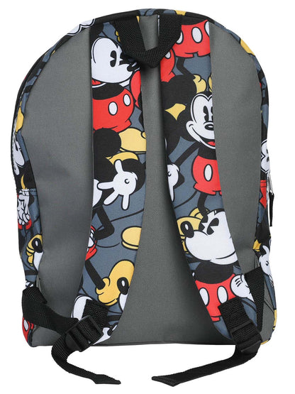 Disney Mickey Mouse 16" Backpack All-Over Print Gray w/ Sliding Pencil Case Set