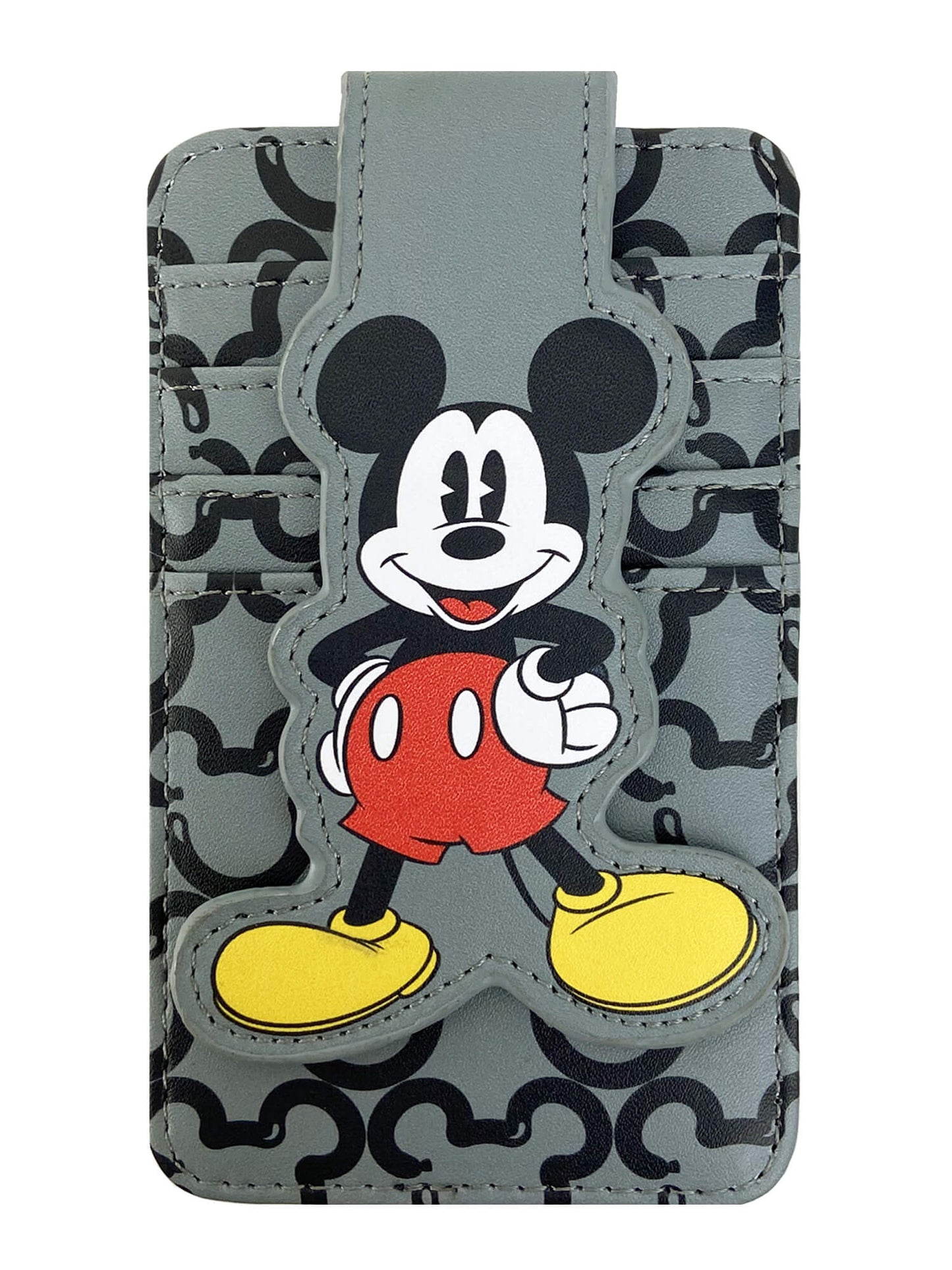 Womens Mickey Mouse Card Holder Wallet Button Snap Closure