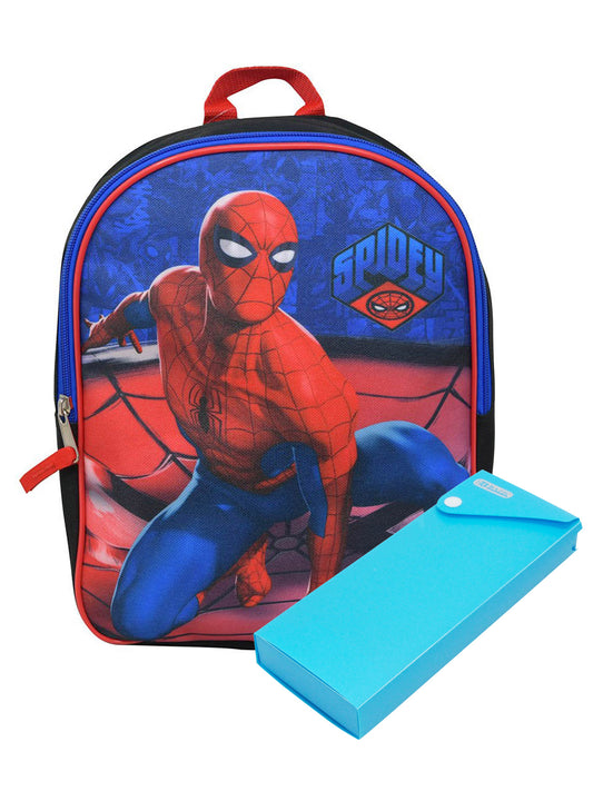 Marvel Spider-Man Backpack Mini Spidey w/ Sliding Pencil Case Set