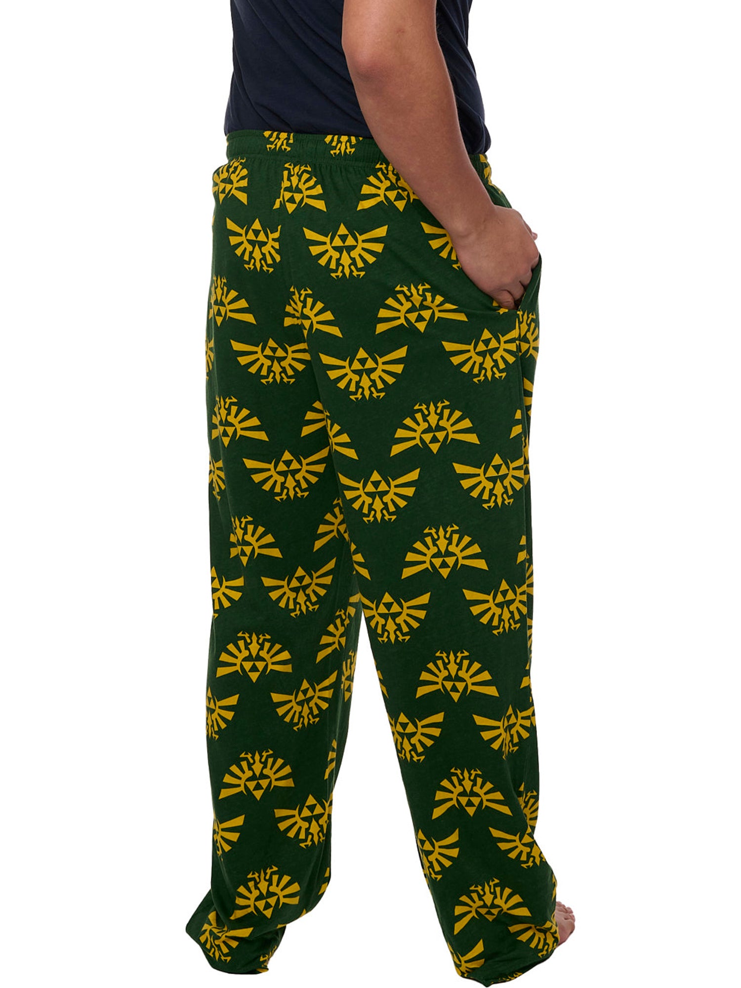 Men s Legend of Zelda Pajama Pants Lounge Wear Hyrule Triforce Green