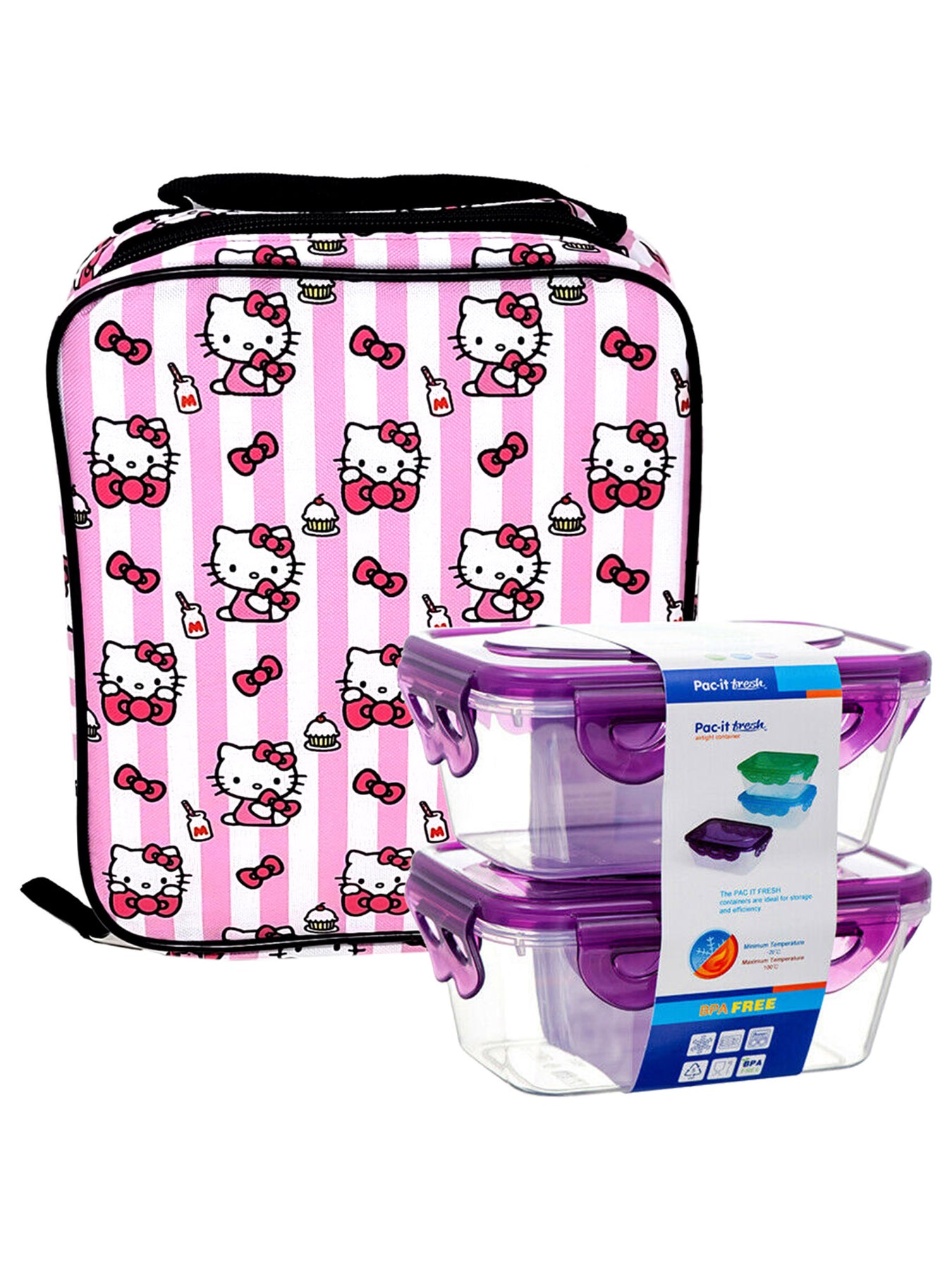 14 Inches Hello Kitty STAR Pink Small Backpack With Lunch Bag