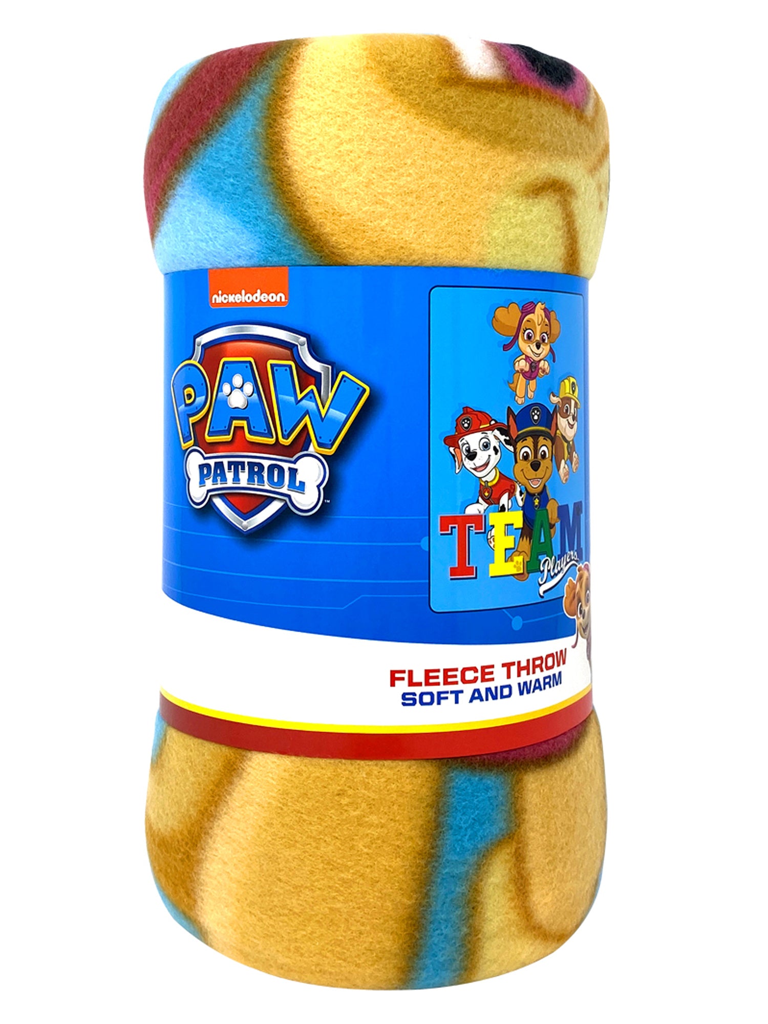 Nickelodeon Paw Patrol Throw Blanket 45" x 60" Chase Team Players Girls Boys