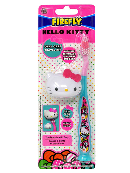 Girls Hello Kitty Backpack 16" & Travel Toothbrush Set Pink Sparkles Sanrio