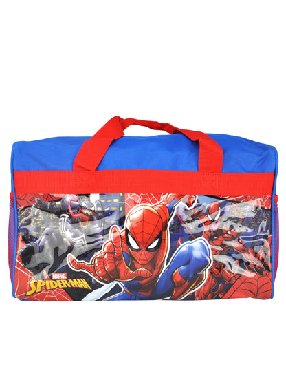 Spider-man Duffel Bag w/ 3-Ring Holder Pencil Pouch Marvel Boys Travel Set