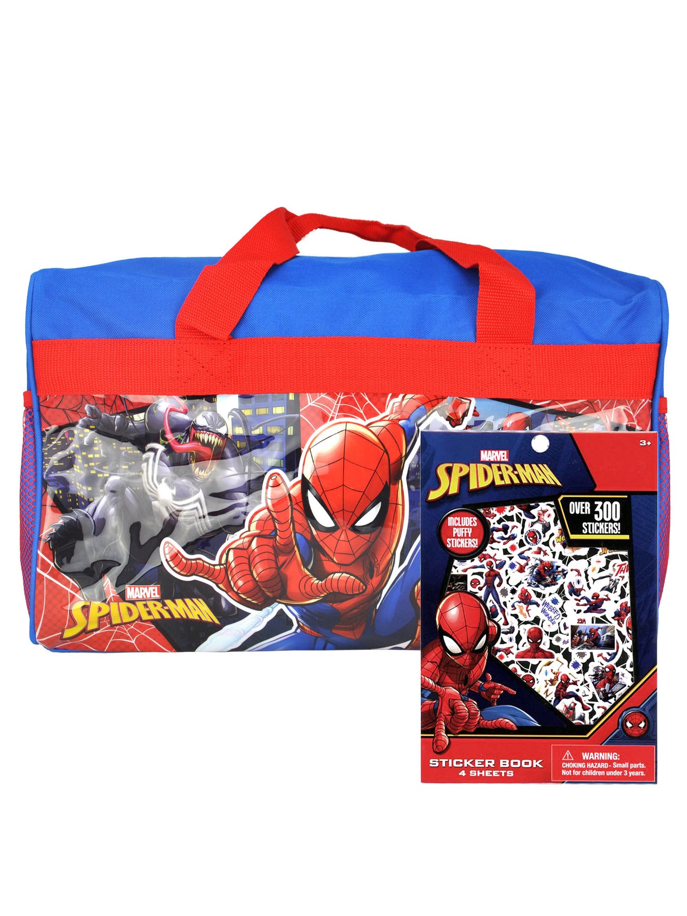 Spider-Man 17 Duffel Bag Travel Carry-On Blue w/ Marvel 4-Sheet Stick –  Open and Clothing