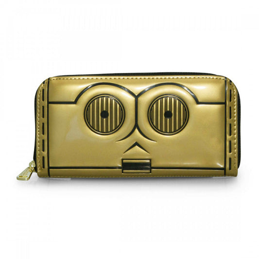 Star Wars Loungefly C3PO Women's Zip Around Wallet Gold