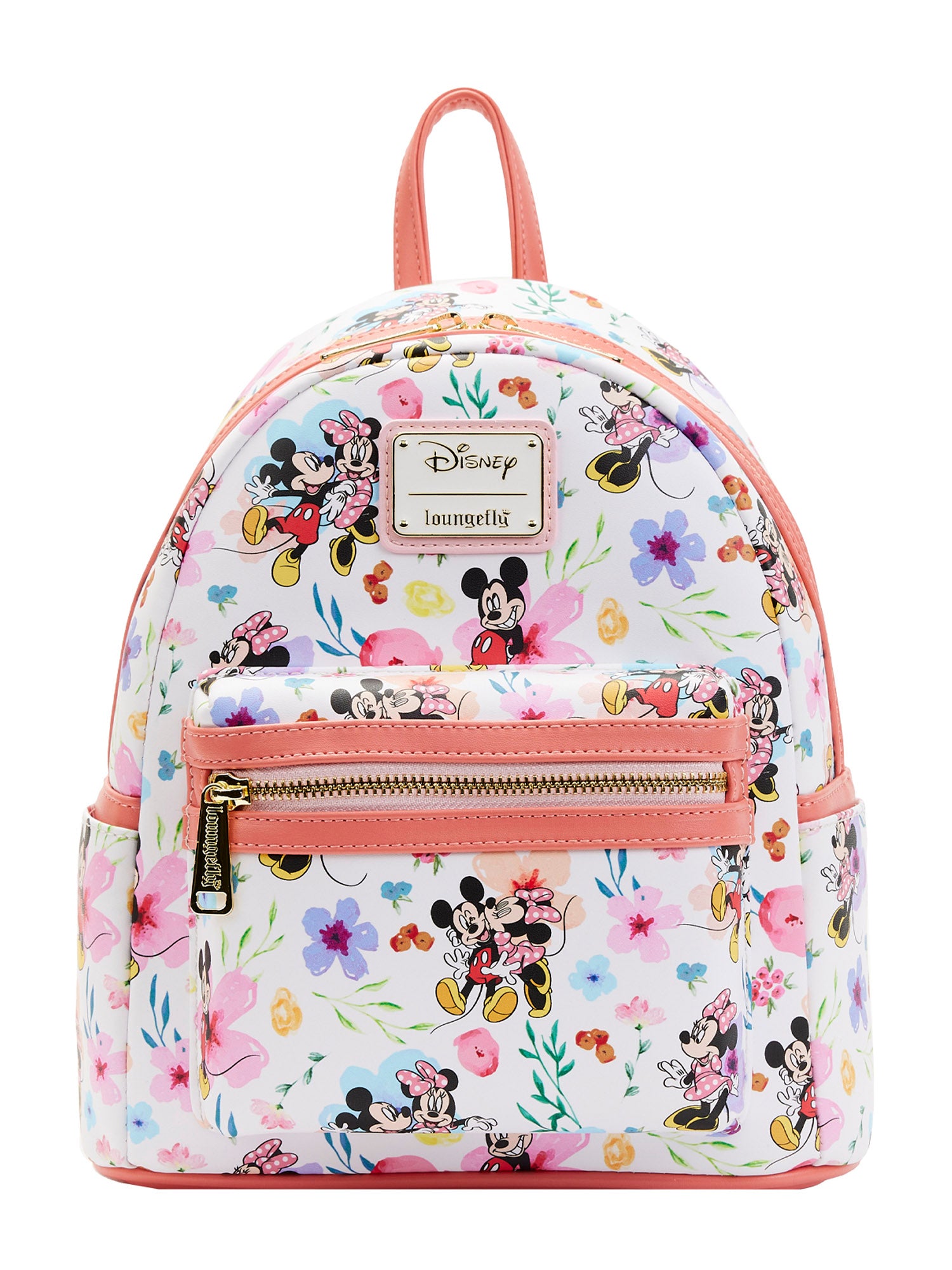 Loungefly x Disney Mickey and Minnie Mouse Floral Backpack Zip Around Wallet