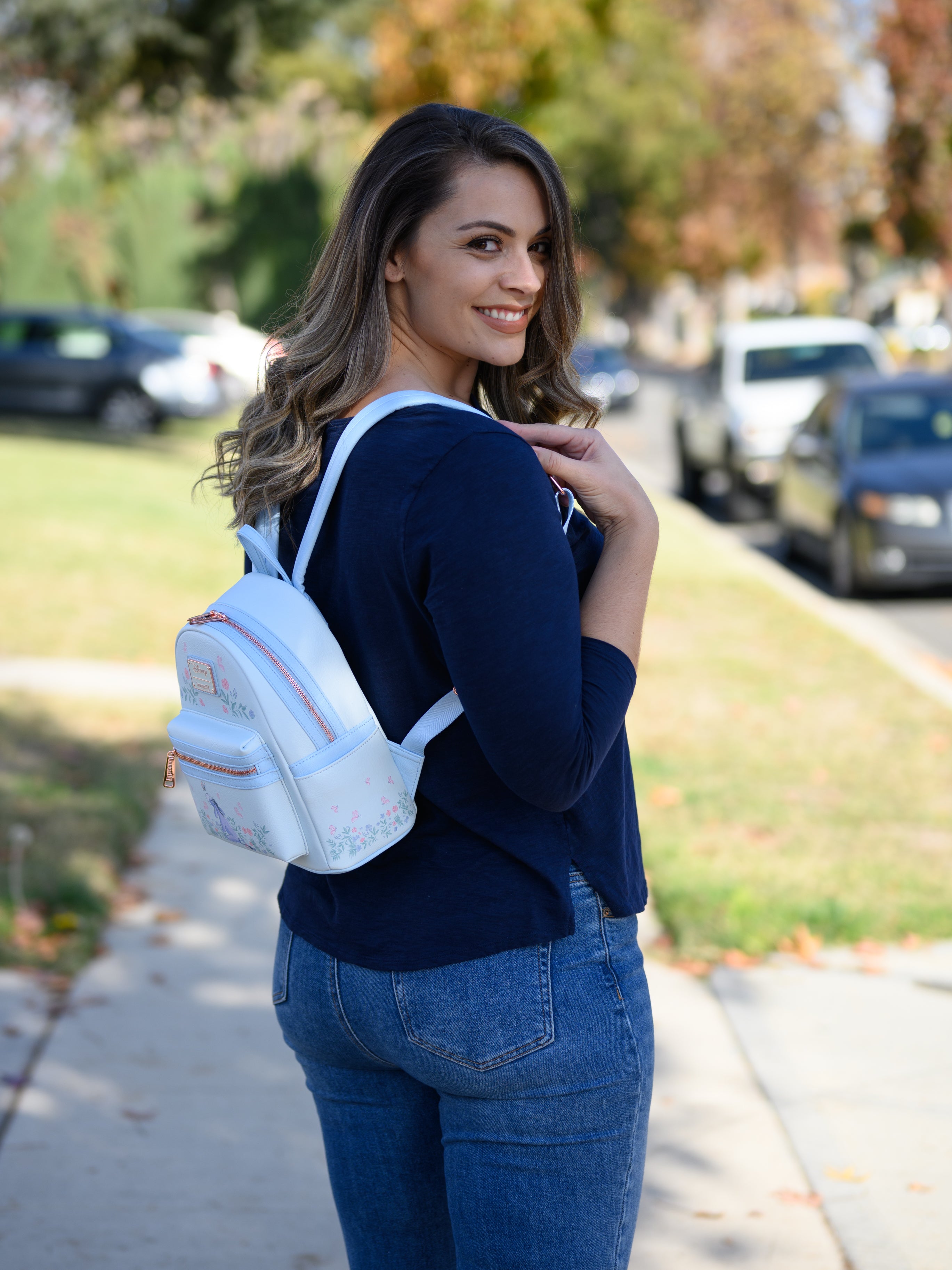 Blue mini backpack online