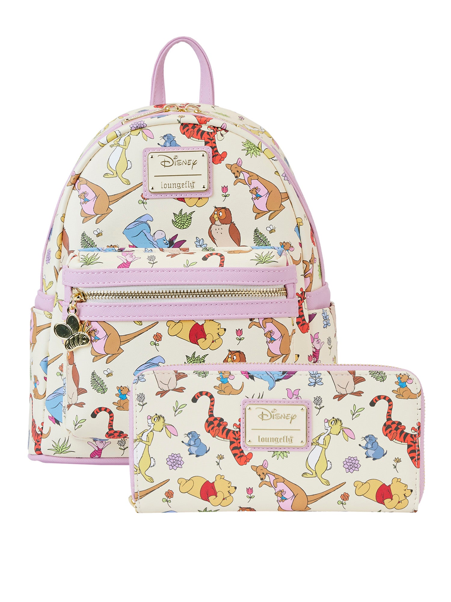 Purchases Loungefly Winnie the Pooh Floral embroidery backpack wallet set