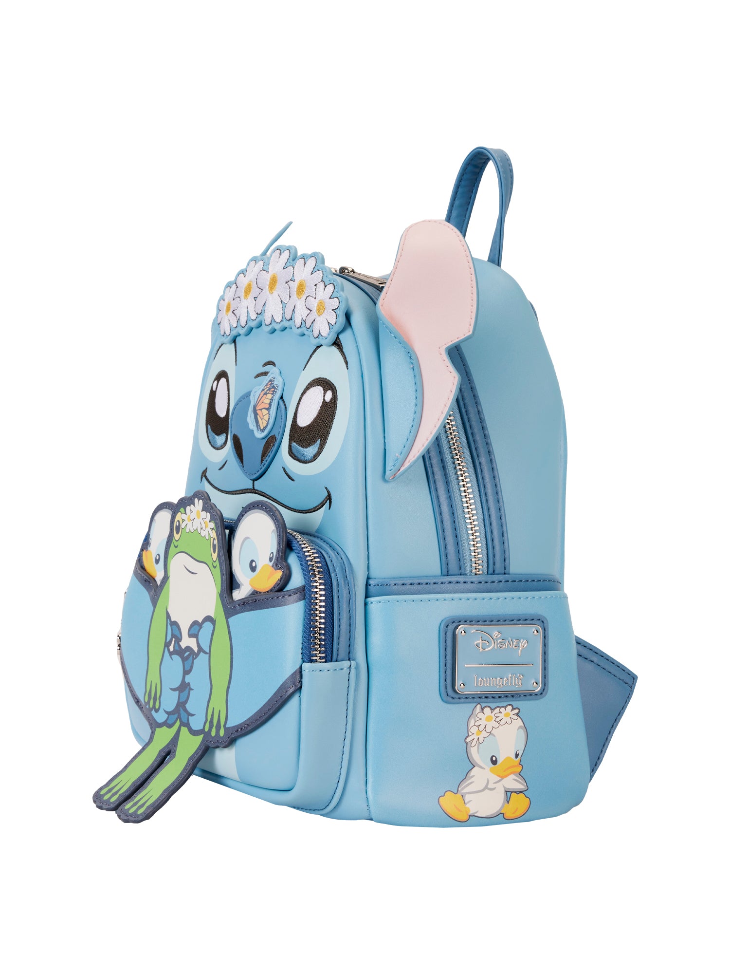 Loungefly x Disney Stitch w Frog and Ducks Springtime Mini Backpack