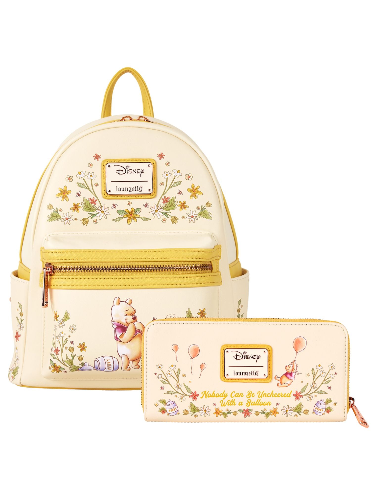 Loungefly x Disney Winnie The Pooh Backpack & Wallet Floral Set