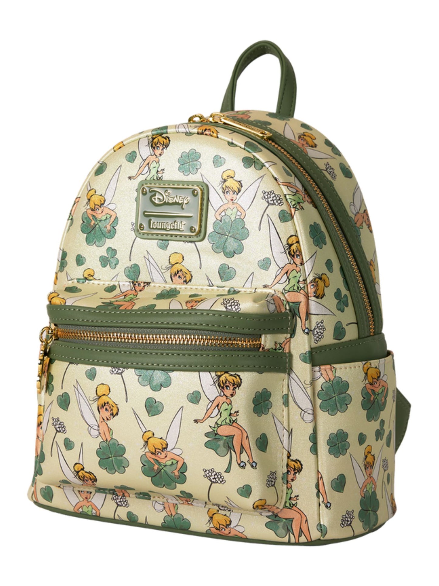 Loungefly x Disney Peter Pan Tinker Bell Clover All-Over Print Mini Backpack