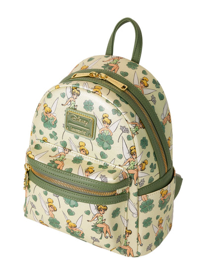 Loungefly x Disney Peter Pan Tinker Bell Clover All-Over Print Mini Backpack