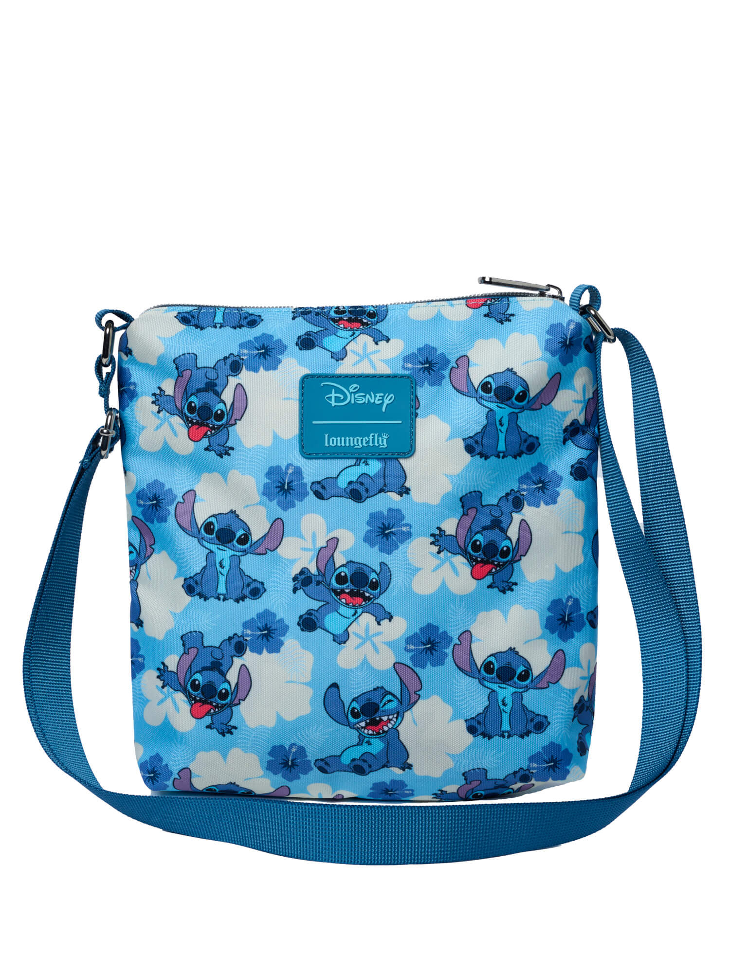 Loungefly x Disney Stitch Passport Crossbody Bag Blue All-Over Print