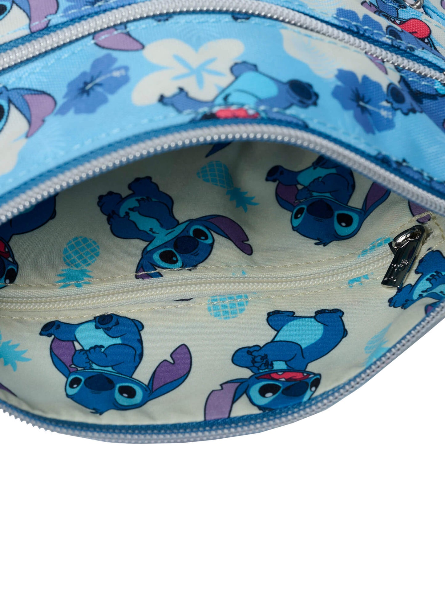 Loungefly x Disney Stitch Passport Crossbody Bag Blue All-Over Print