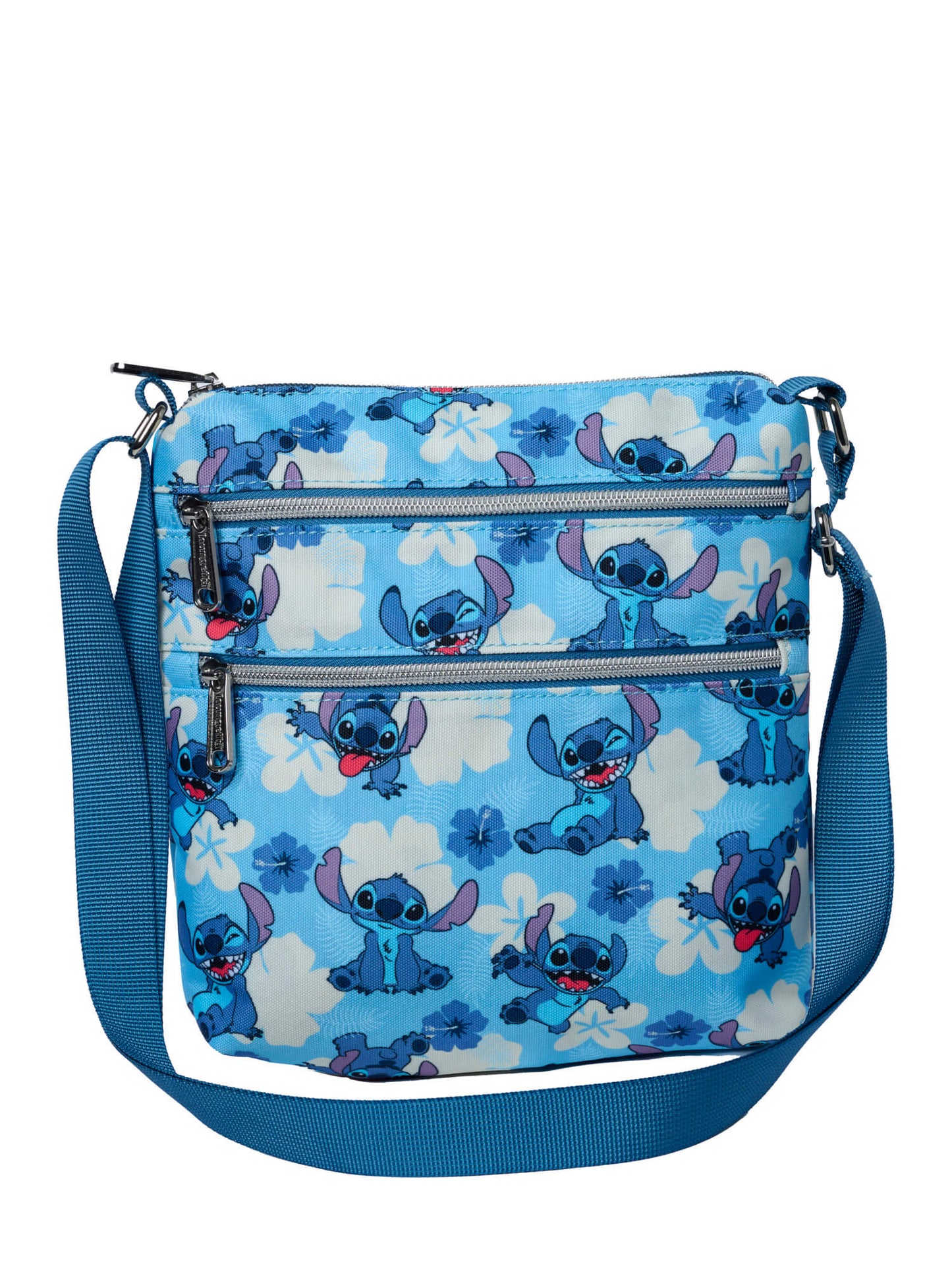 Loungefly x Disney Stitch Passport Crossbody Bag Blue All-Over Print