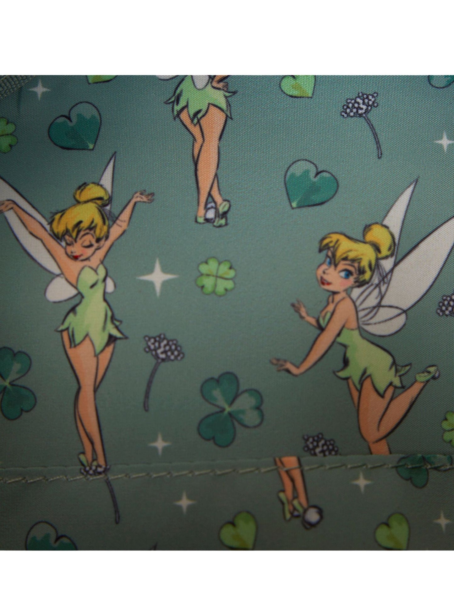 Loungefly x Disney Tinker Bell All-Over Print Tote Bag With Coin Bag Clovers