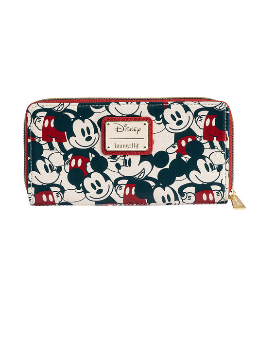 Loungefly x Disney Mickey & Minnie Mouse Zip Around Wallet Navy Red