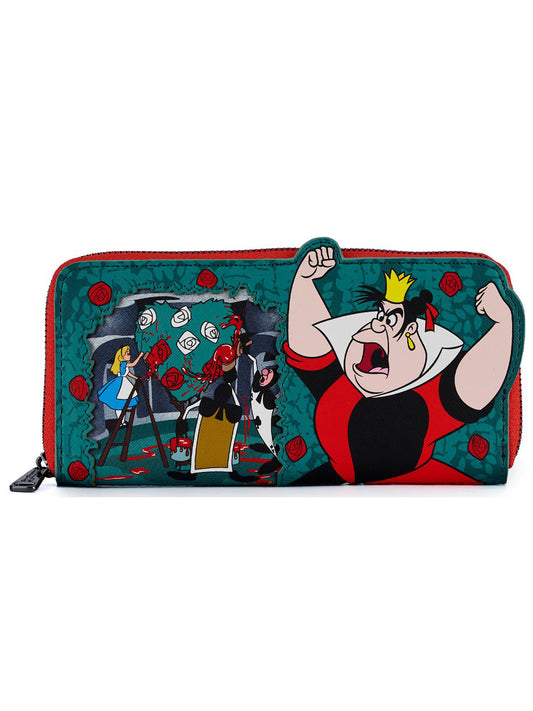 Loungefly x Disney Womens Zip Around Wallet Queen of Hearts Alice In Wonderland