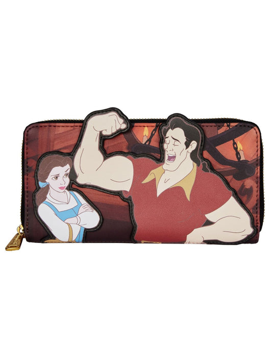 Loungefly x Disney Villains Scene Gaston Zip Around Wallet Beauty and the Beast