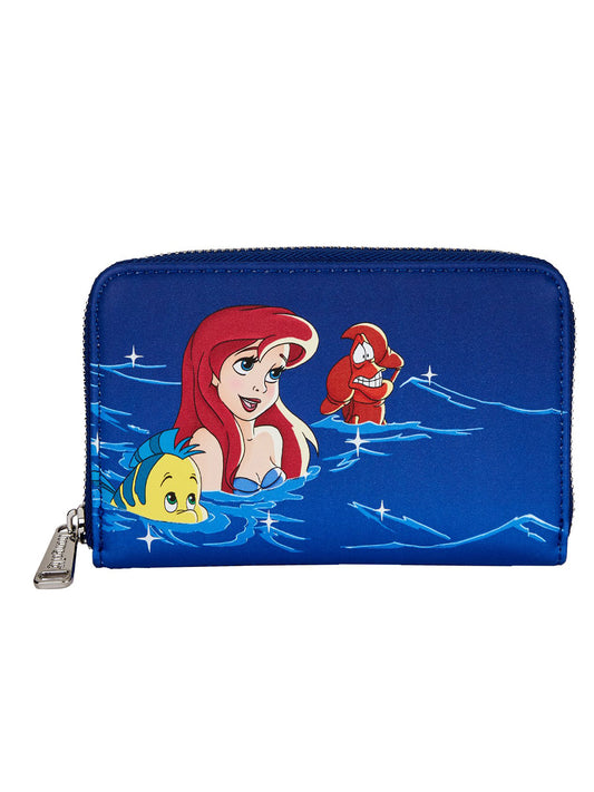 Loungefly x Disney Zip Around Wallet Ariel Flounder Sebastian Fireworks